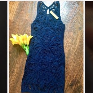 One of a kind!Gianni Bini Crochet Navy Sydney Dress Size…